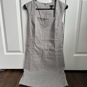 Ann Taylor square neck grey dress